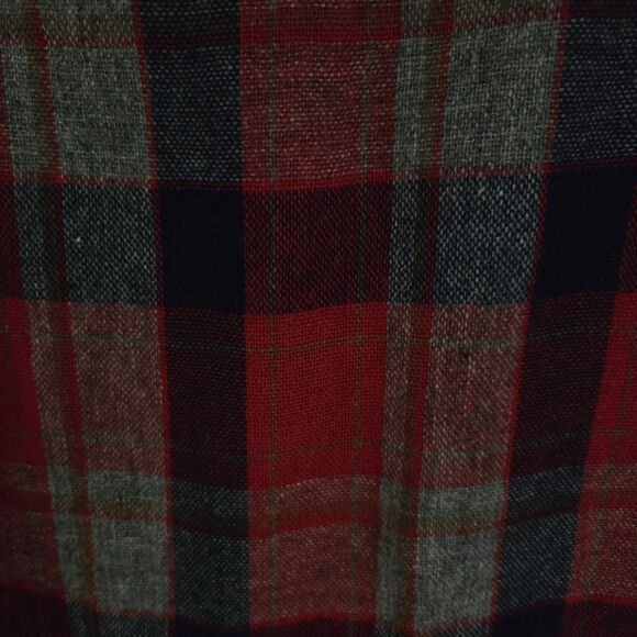 Fieldmaster Red Plaid Flannel Shirt Men L Wool Blend Button Down Workwear Vtg - Picture 2 of 7